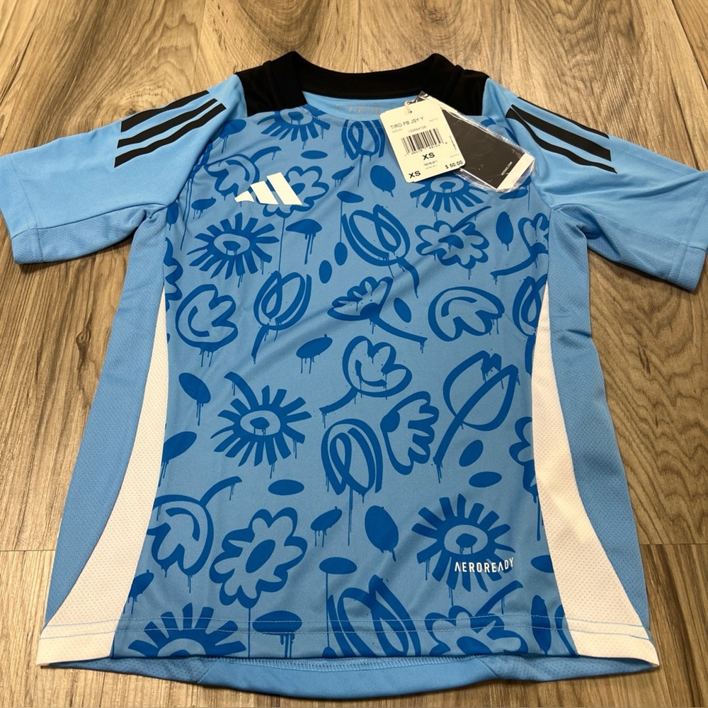 Adidas Kids Tiro 24 Soccer Jersey Blue XS IS2773 $50 NWT